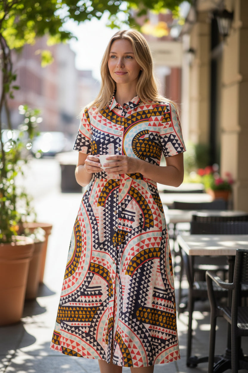 White Stuff Rua Jersey Shirt Dress Midi