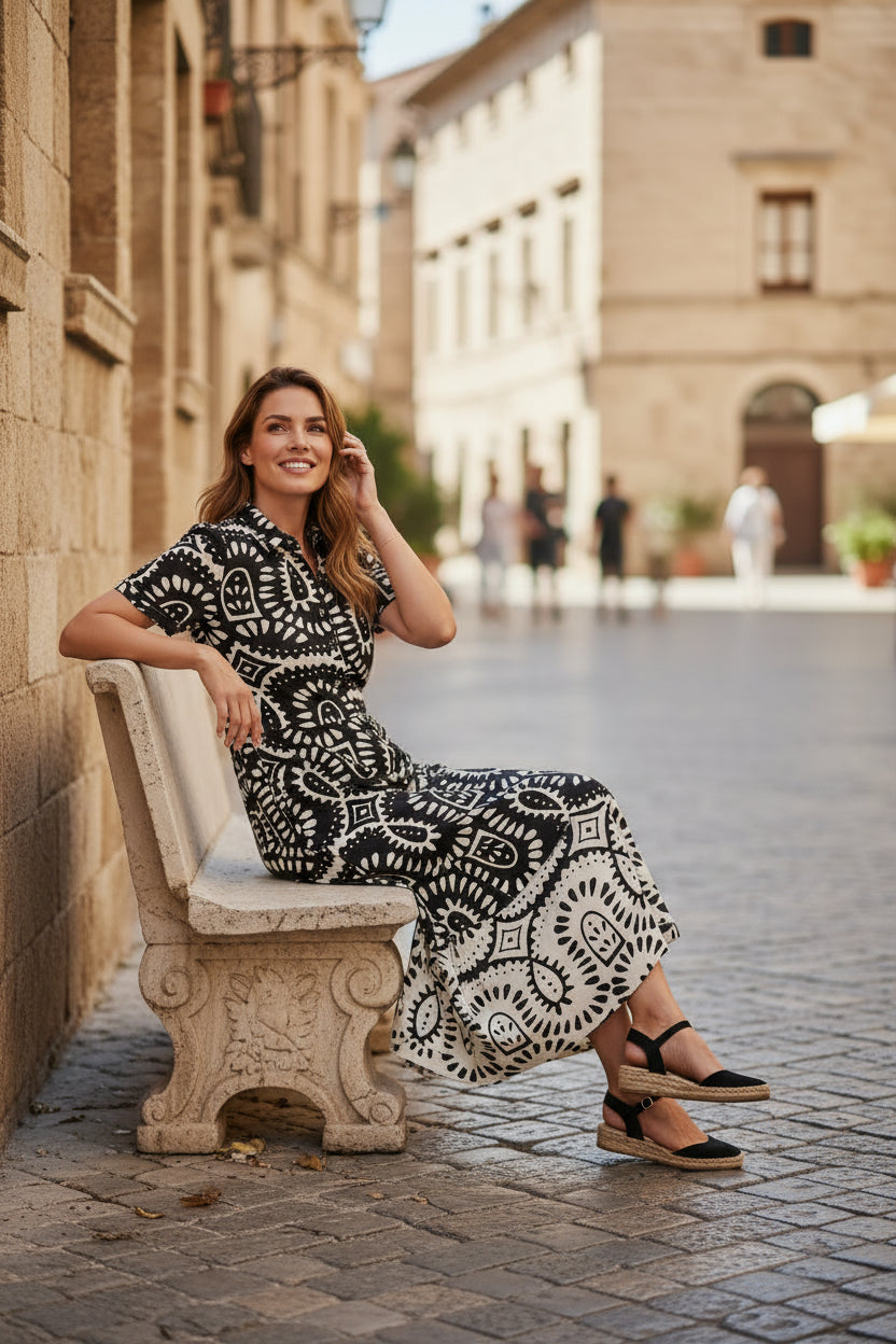 White Stuff Rua Jersey Shirt Dress Midi