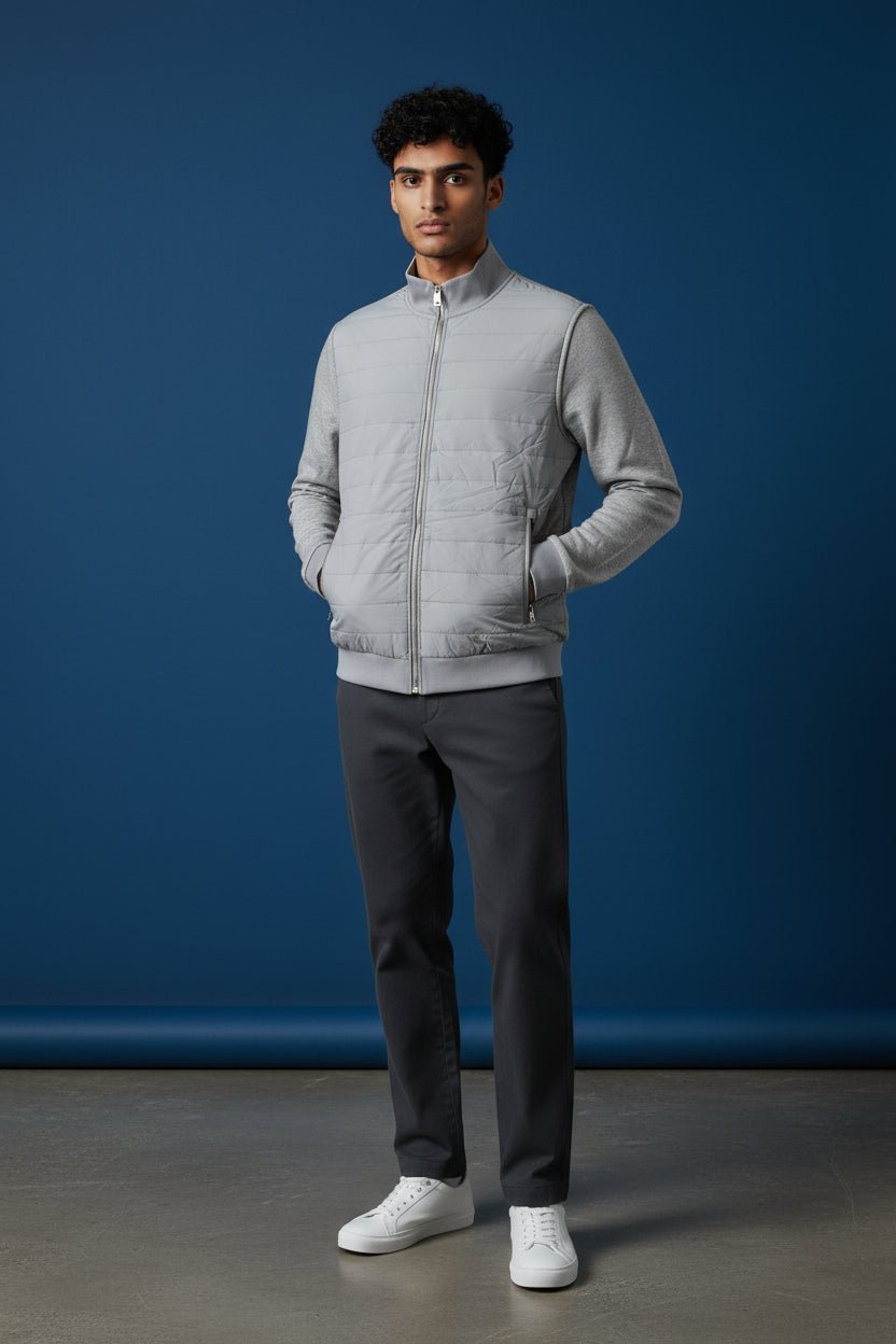 Autograph Cotton Rich Zip Up Quilted Jacket