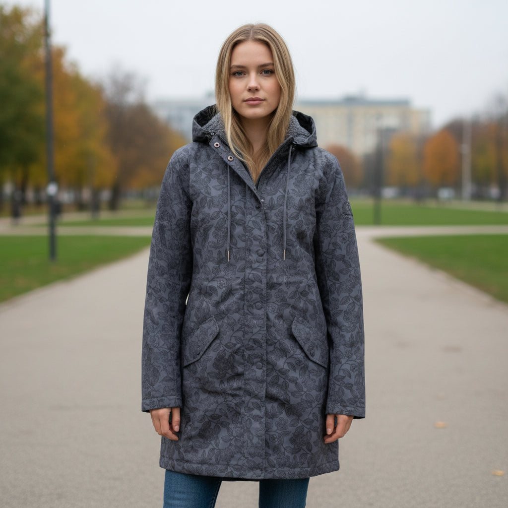 Ex Seasalt Inkline Flower Graphite Waterproof Plant Hunter Coat