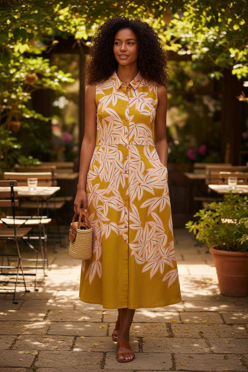 White Stuff Rua Jersey Shirt Dress Midi