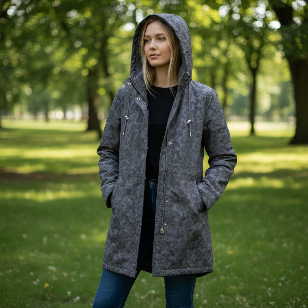 Ex Seasalt Inkline Flower Graphite Waterproof Plant Hunter Coat