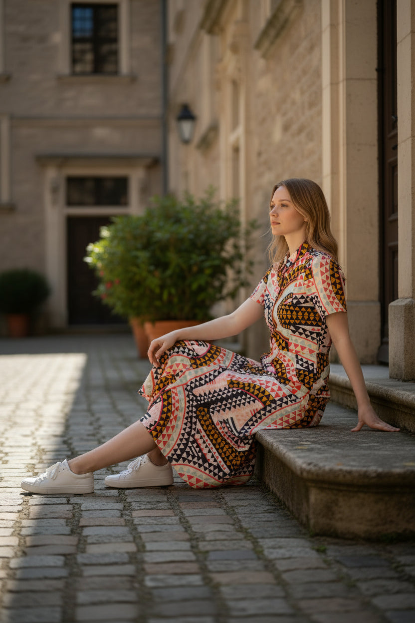 White Stuff Rua Jersey Shirt Dress Midi