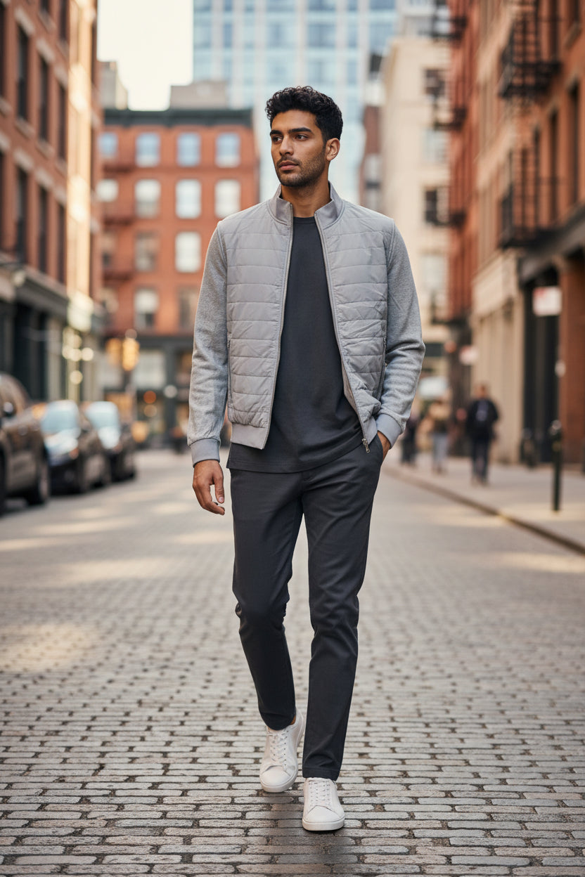 Autograph Cotton Rich Zip Up Quilted Jacket