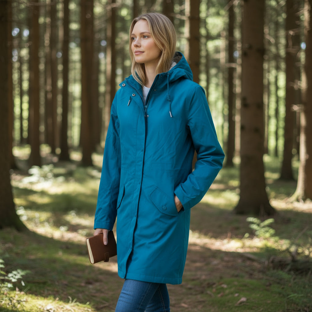 Ex Seasalt Plant Hunter Waterproof Coat in Turquoise